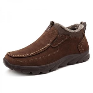 נעלולי פלא נעלי גברים Menico Big Size Warm Plush Stitching Suede Ankle Boots