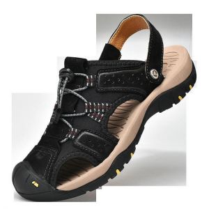 נעלולי פלא נעלי גברים Men Soft Soles Slip Resistant Outdoor Hiking Sandals
