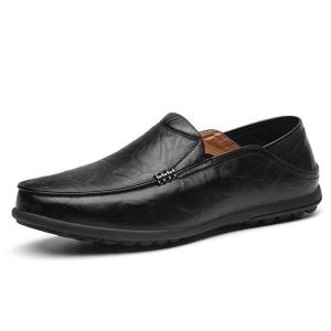 נעלולי פלא נעלי גברים Big Size Leather Comfortable Driving Loafers Flats