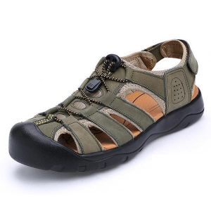 נעלולי פלא נעלי גברים Men Comfy Anti Collision Toe Hook Loop Sandals Outdoor Shoes