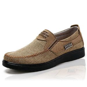 נעלולי פלא נעלי גברים Men Old Peking Style Casual Breathable Elastic Bnad Slip On Oxfords Shoes