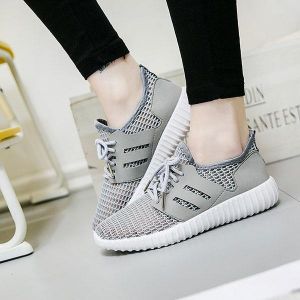 נעלולי פלא נעלי נשים Mesh Women Breathable Lace Up Casual Flat Shoes