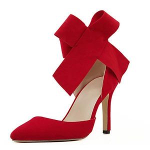נעלולי פלא נעלי נשים Women Fashion High Heel Suede Artificial Slip On Pointed Toe Thin Heel Pumps Shoes