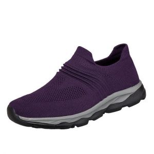 נעלולי פלא נעלי נשים Knit Walking Shoes Casual Breathable Slip On Sneakers