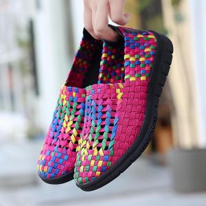 נעלולי פלא נעלי נשים Large Size Women Hand Woven Casual Breathable Sneakers