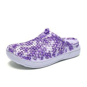 נעלולי פלא נעלי נשים Floral Printing Hollow Out Breathable Casual Shoes