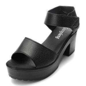 נעלולי פלא נעלי נשים Fashion Women Summer Chunky High Heel Sandals Soft Ankle High Platform Shoes