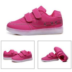 נעלולי פלא נעלי ילדים Kids Colorful LED Shoes Sneakers Light Up Sports Shoes Dance Magic Tapes