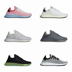New Adidas Deerupt Runner Fashion Shoes NIB נעלי אדידס גברים נוער שחור לבן צבעים