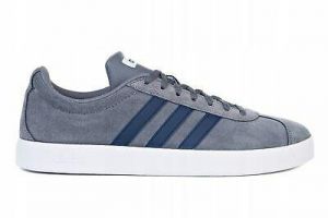 ADIDAS VL COURT 2.0 Mens Suede Shoes Flat Casual Leather Sneakers Grey DA9862