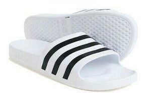 Adidas Men Adilette Aqua Slipper White Shoes Slide Flip-Flops  Sandales F35539