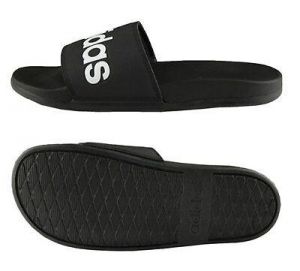 נעלולי פלא נעלי בית Adidas Men Adilette CF Linear Slipper Black Shoes Beach Slide Sandales B42207