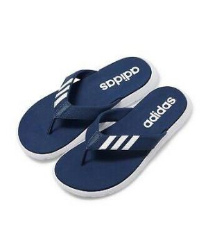 Adidas Comfort Flip-Flops Slides Sandals Slipper Navy/White EG2068