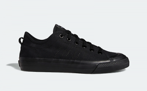 adidas Originals Nizza RF Shoes in Black Canvas Trainers