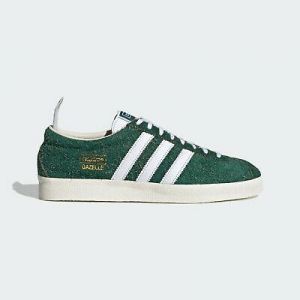 adidas Originals Gazelle Shoes in Green and White Suede Trainers