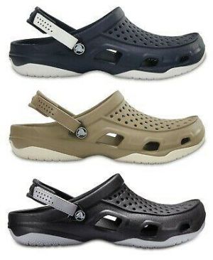 Crocs Mens Swiftwater Deck Croslite Slip Ons Clogs Sandals