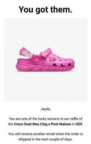 נעלולי פלא נעלי קרוקס Crocs Duet Max Clog x Post Malone Pink Size US9/UK8 Confirmed Order