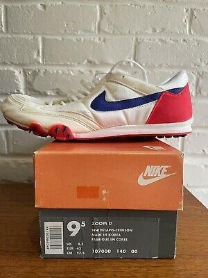 NIKE ZOOM D - WHITE/LAPIS-CRIMSON - 107000-140 - SIZE 9.5 - Track Spikes