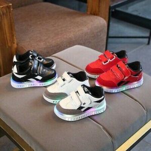 LED Light Baby Boys Girls Kids Running Sneakers Up Luminous Sport Trainer Shoes