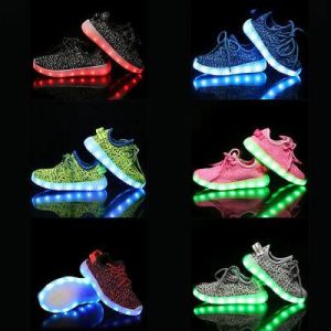 נעלולי פלא נעלי ילדים Kids Unisex LED Light Lace Up Luminous Shoes Sportswear Sneaker Casual Shoes