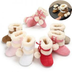 Crib Shoes Baby Warm Kids Snow Boots Newborn Boots Winter  Girls Soft Sole 0-18M