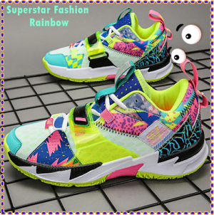 New Hot Superstar Fashion Rainbow Basketball Shoes Unisex Breathable High top