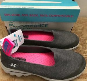 Skechers GoWalk 2 Super Sock Walking Sneaker Courage Grey Size 8 New in Box!