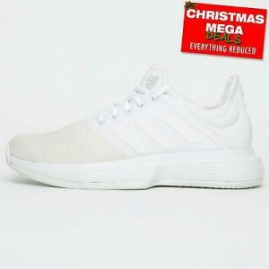 Adidas Game Court Womens Girls Tennis Training Fitness Gym Trainers White