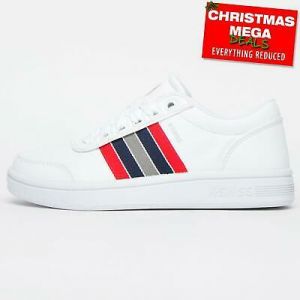 נעלולי פלא נעלי ספורט K Swiss Court Clarkson Womens Girls Classic Court Fashion Sneaker Trainers White