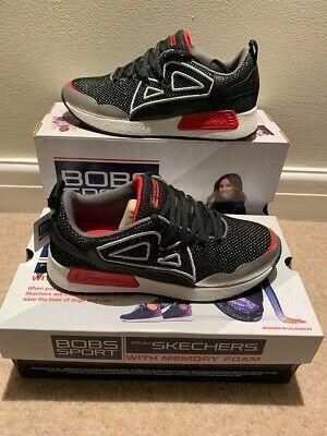 נעלולי פלא נעלי ספורט Womens SKECHERS BOBS Sport B-Real Trainers Shoes Fashion Sneaker Size UK 5.5