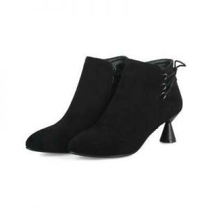 New Pointy Toe Women&#039;s Ankle Booties Work Boots Med Kitten Heel Zipper Comfort D