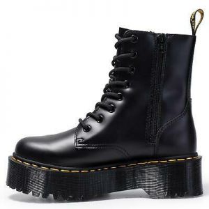 Dr.Martens Women Martin boots Thick sole muffin shoes classic side zipper black