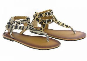 נעלולי פלא נעלי בית וסנדלים FASHION FLAT TOE-POST TWIN BUCKLE CASUAL SUMMER SANDALS WOMENS SHOES UK 3-8