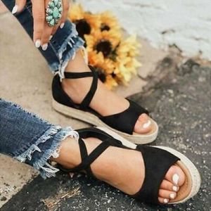 נעלולי פלא נעלי בית וסנדלים Summer Flat Shoes New Casual Vintage Outdoor Travel Beach Comfortable Women HO3