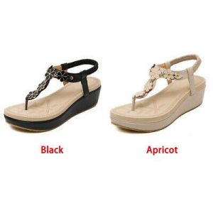 נעלולי פלא נעלי בית וסנדלים Women Fashion Simple Bohemian Style Slipsole Beach Scandal