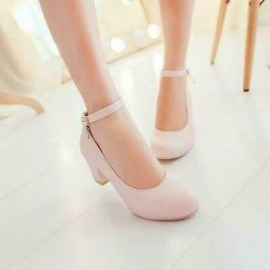 נעלולי פלא נעלי עקב Womens Mary Janes Chunky Heel Ankle Strap Pumps Court Party Dress Shoes Size