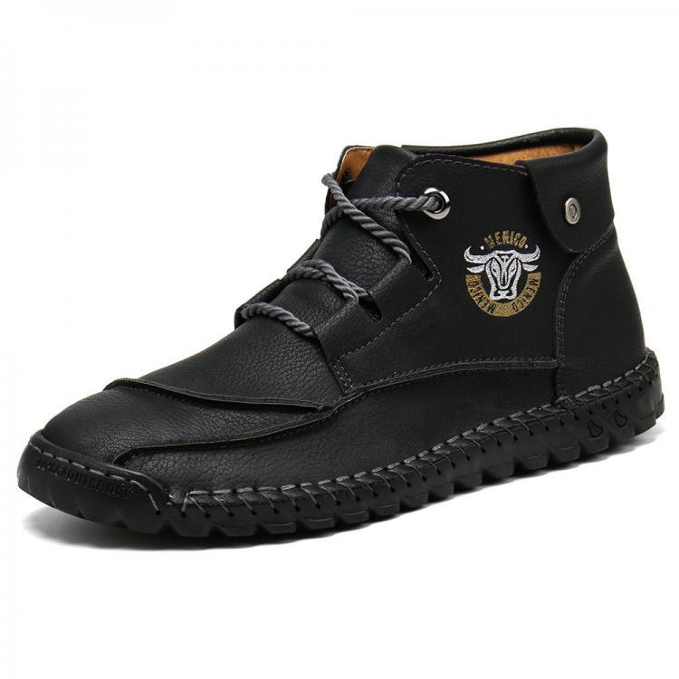 נעלולי פלא נעלי גברים Menico Men Microfiber Leather Hand Stitching Casual Business Ankle Boots