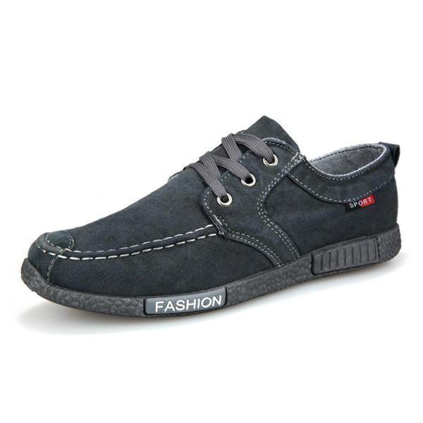נעלולי פלא נעלי גברים Mens Denim Cloth Flats Breathable Loafers