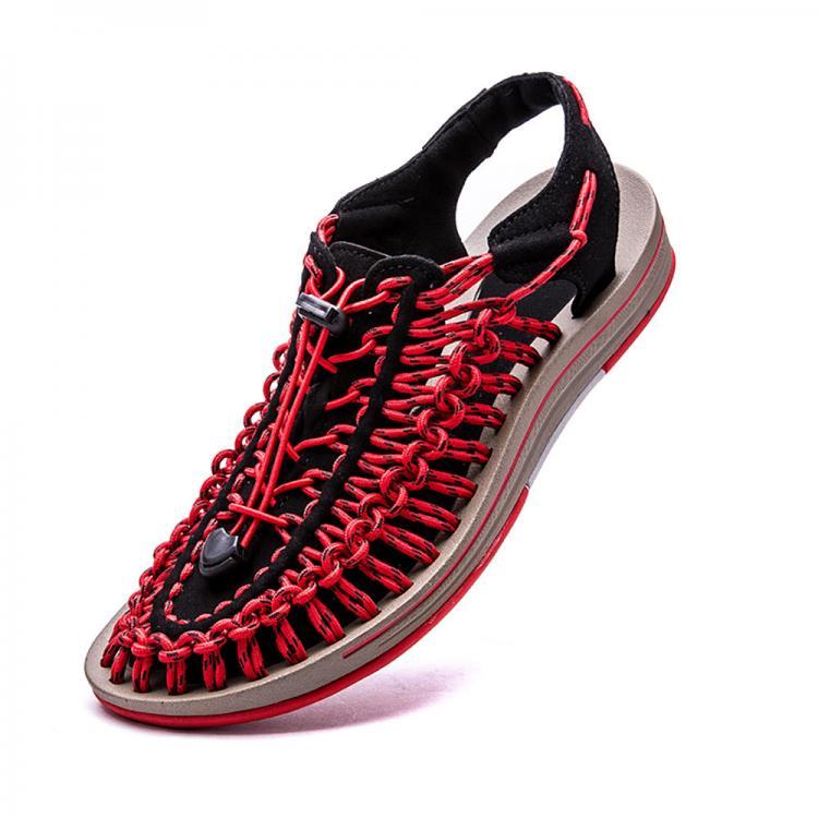 נעלולי פלא נעלי גברים Men Casual Elastic Band Soft Breathable Weaving Sandals