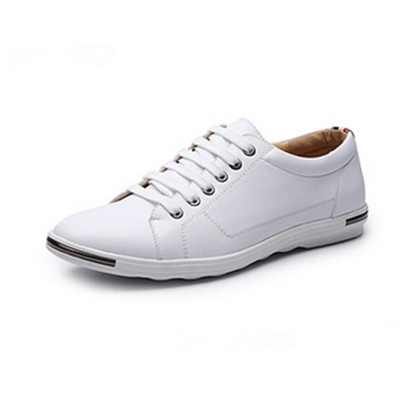 נעלולי פלא נעלי גברים Flat Oxfords Shoes Lace Up Pure Color Round Toe For Men US Size 6.5-12