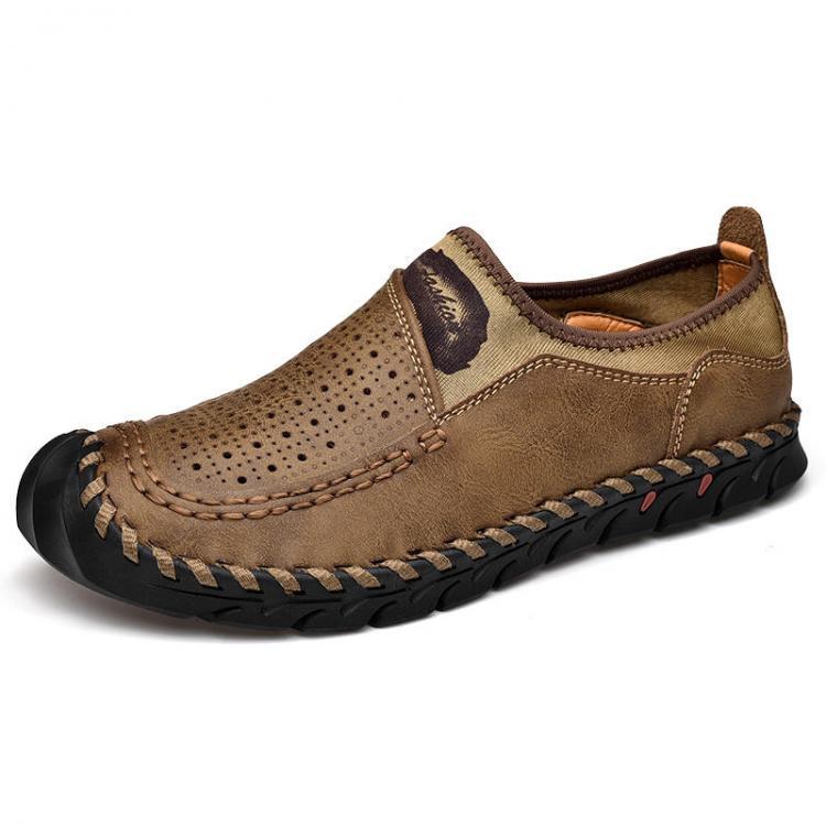 נעלולי פלא נעלי גברים Men Breathable Hollow Out Slip On Casual Business Oxfords