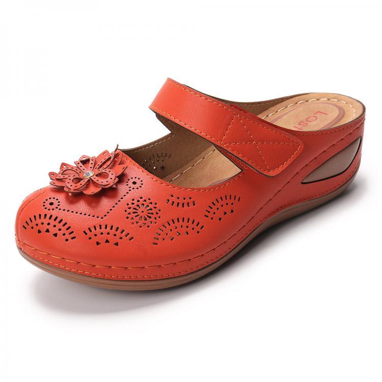 נעלולי פלא נעלי נשים Lostisy Large Size Women Flowers Lightweight Hollow Out Sandals