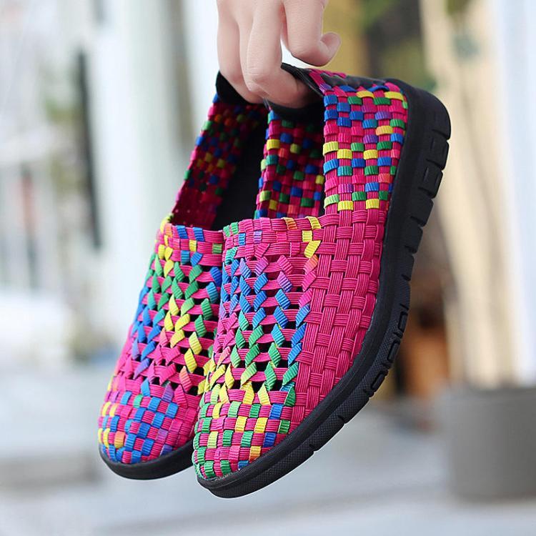 נעלולי פלא נעלי נשים Large Size Women Hand Woven Casual Breathable Sneakers