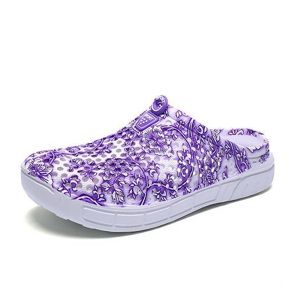 נעלולי פלא נעלי נשים Floral Printing Hollow Out Breathable Casual Shoes
