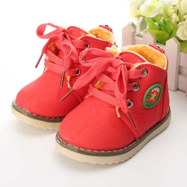 נעלולי פלא נעלי תינוקות Baby Children Martin Boots Winter Cotton Snow Shoes